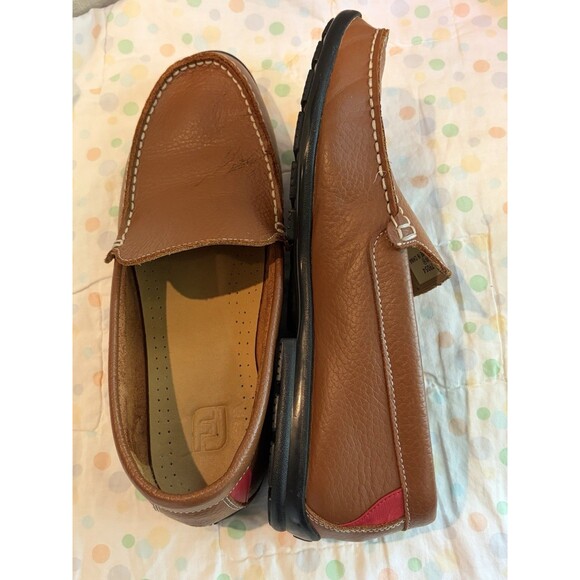 FootJoy Club Shoes Mens 10 W Brown Leather Casual Loafers 79054 Golf Moccasin